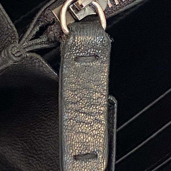 AUTHENTIC JIMMY CHOO ZIPPER LONG WALLET BLACK LEATHER - Picture 11 of 16